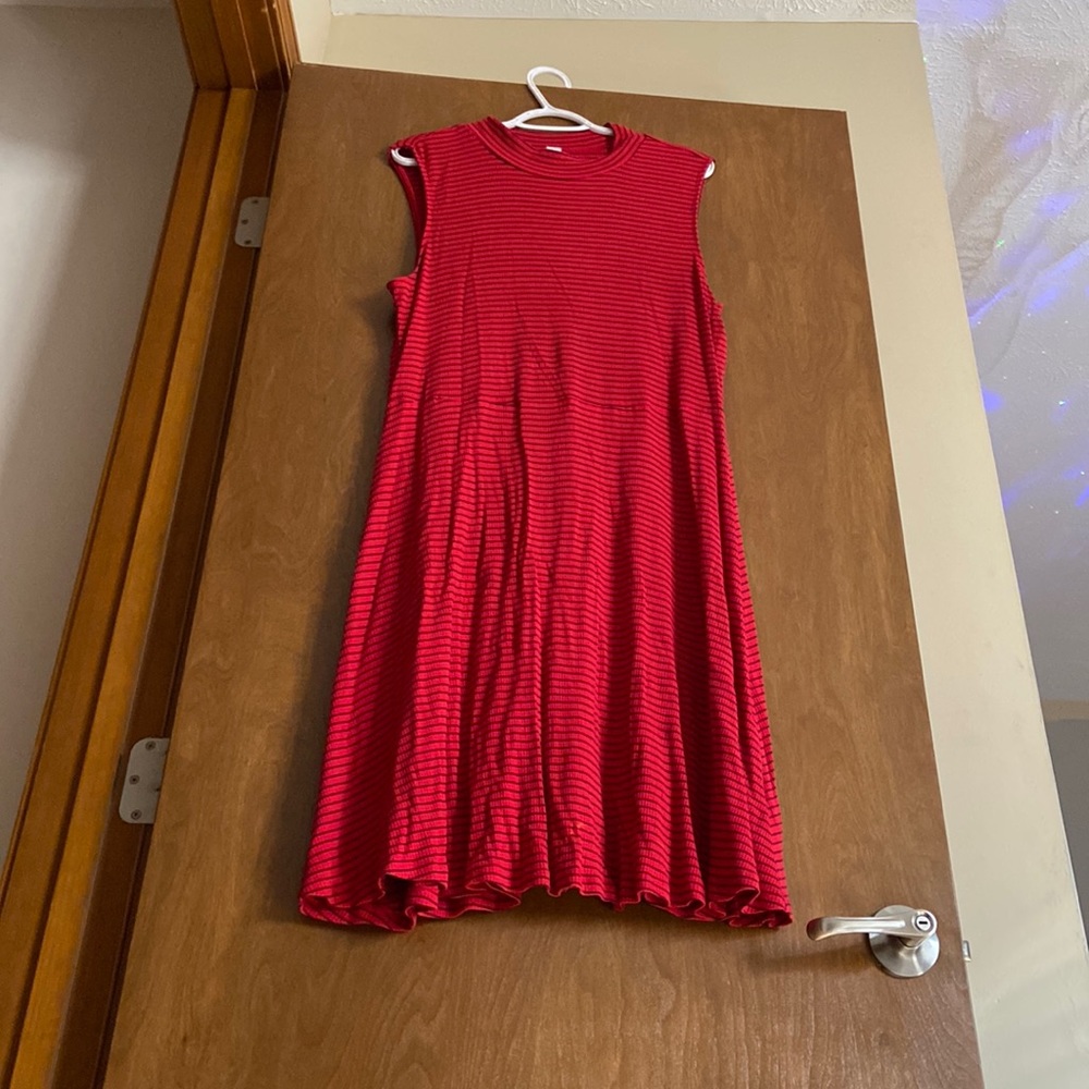 Red and black tank/turtleneck dress